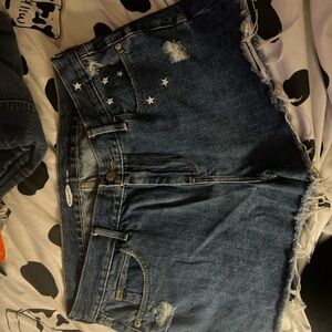 Old Navy Blue Jean Shorts Distressed Style